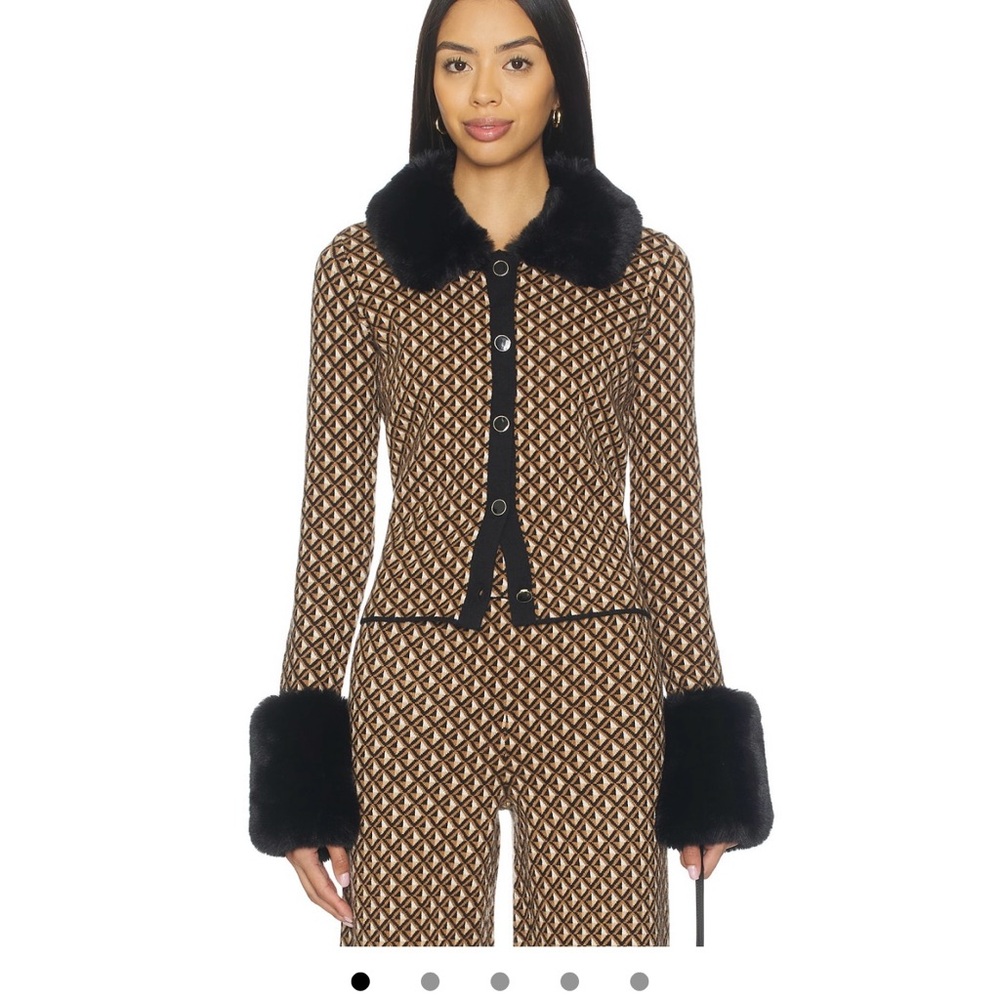 CHATEAU CARDIGAN Show Me Your Mumu Carmel Ceo Knit With Faux Fur